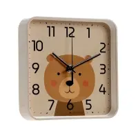 Часы настенные "Медвежонок", детские, плавный ход,  19х19см, бежевые