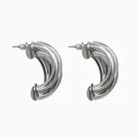 Серьги металл "Кольца" 6 рядов, тренд, цвет золото