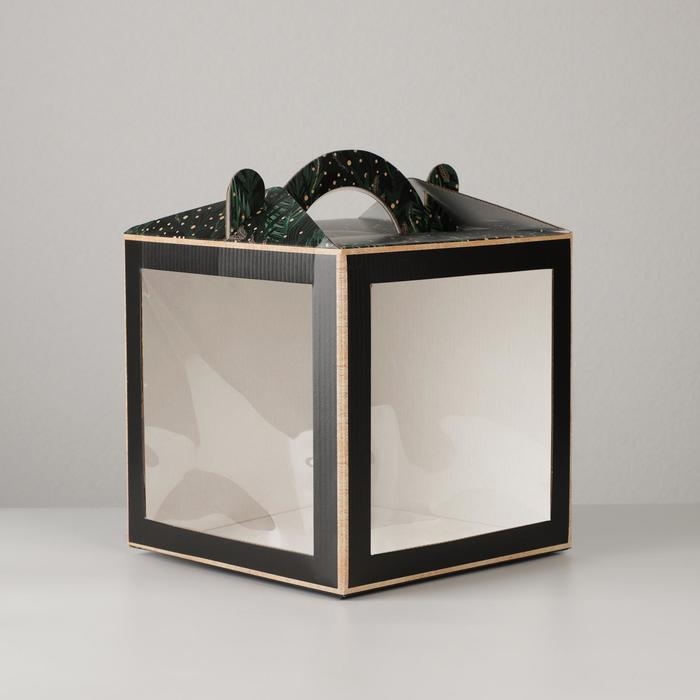 Коробка кондитерская с окном, сундук, &laquo;Новогодняя посылка&raquo; 20 х 20 х 20 см