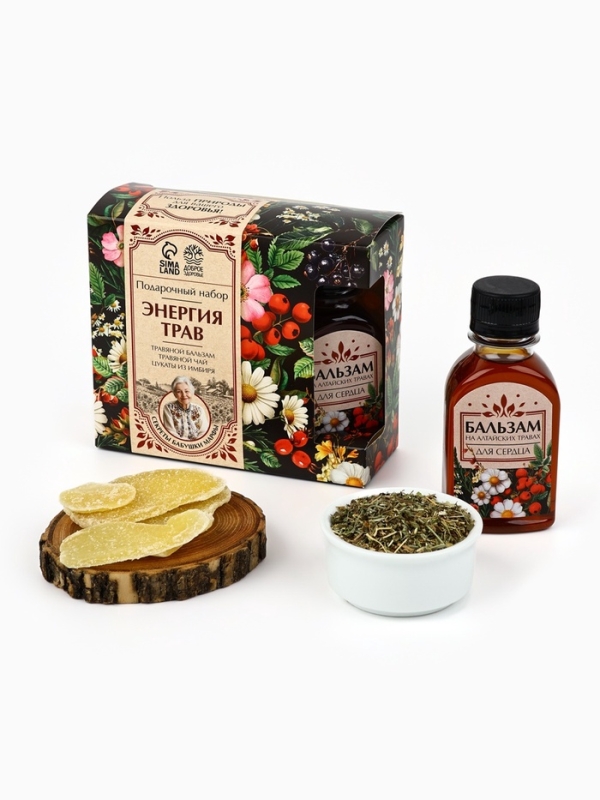 Доброе Здоровье Набор Доброе Здоровье Набор "Секреты бабушки" бальзам, цукаты имбиря 30 г, чай