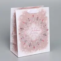 Пакет крафтовый вертикальный &laquo;Снежинка&raquo;, MS 18 &times; 23 &times; 10 см