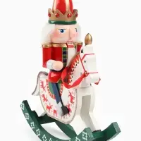Новогодний декор "Щелкунчик на лошадке" 28 см