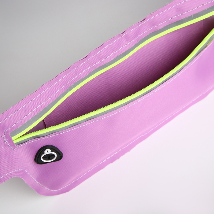 Поясная сумка на молнии, светоотражающие элементы, цвет сиреневый