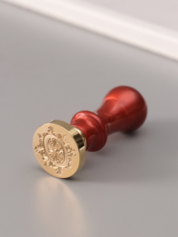 Печать для сургуча с пластиковой ручкой "Буква O на вензеле" 2,5х2,5х6,3 см