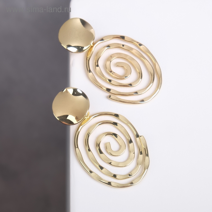 Серьги металл &laquo;Врата&raquo; два овала, цвет золото