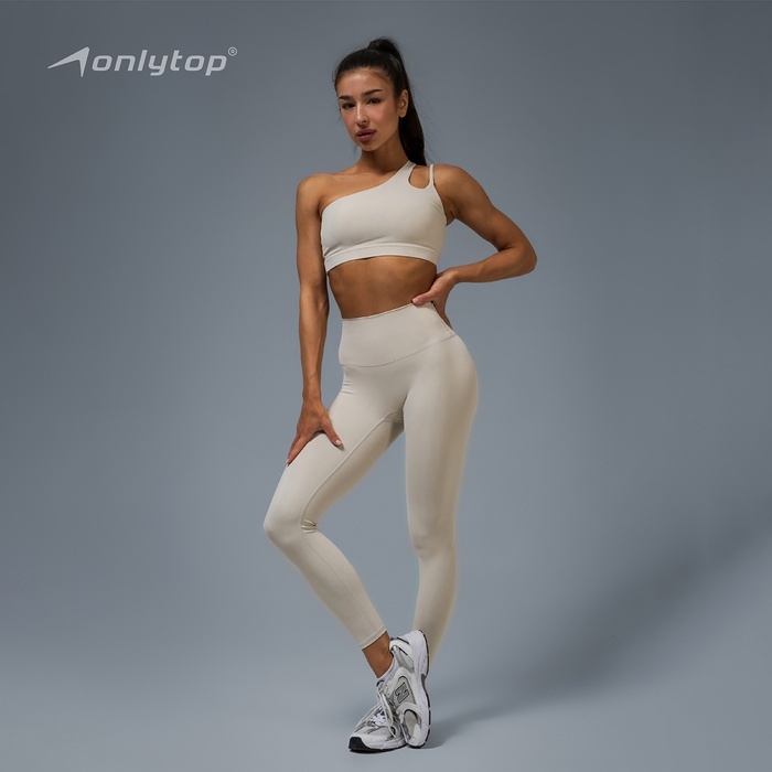 Топ спортивный Asymmetry, р-р S, цвет бежевый Топ спортивный Asymmetry, р-р S, цвет бежевый