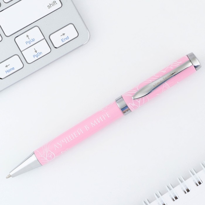 Ручка шариковая, синяя паста, 1.0 мм, на открытке металл, 1 мм &laquo;С 8 марта&raquo;