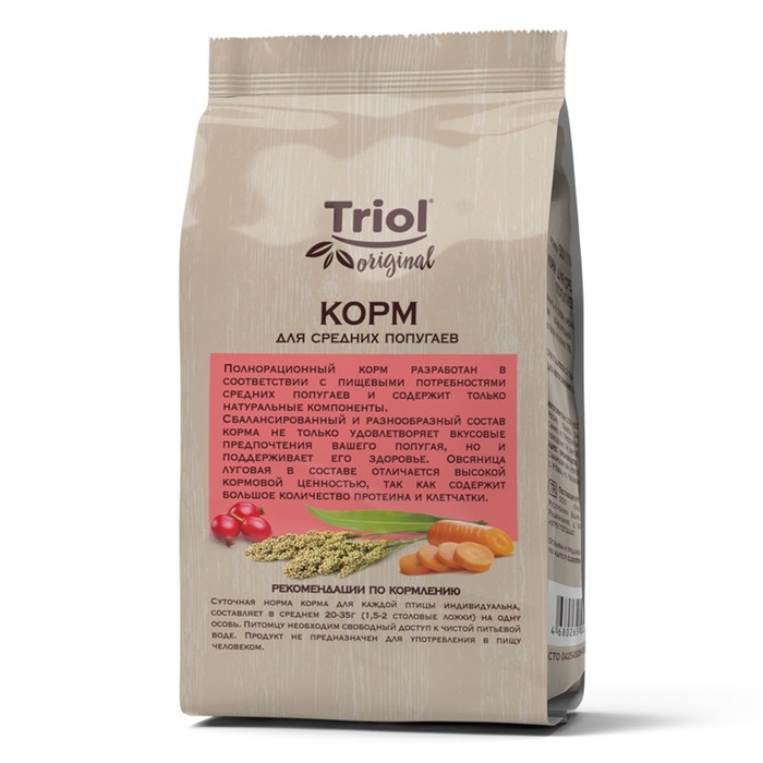 Корм Triol для средних попугаев, 450 г.