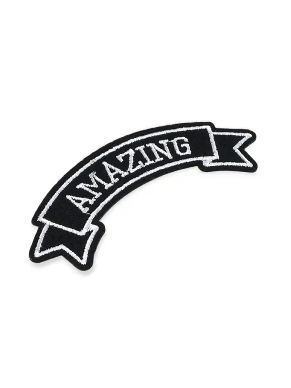 Термоаппликация Amazing, 10&times;3.6 см, фасовка 10 шт., серая