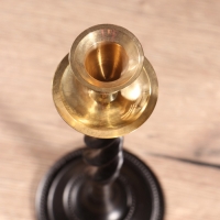 Подсвечник на 1 свечу "Леонардо" латунь, черный с золотом 9х9х29 см