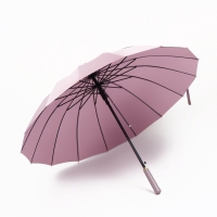 Зонт полуавтоматический «Однотон», 16 спиц, R = 51/60 см, D = 120 см, цвет розовый Зонт полуавтоматический «Однотон», 16 спиц, R = 51/60 см, D = 120 см, цвет розовый