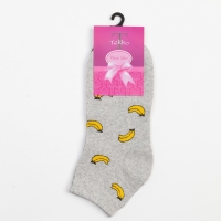 Носки женские &laquo;Бананы&raquo;, цвет серый, размер 23-25