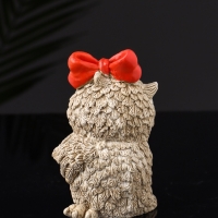 Набор фигур "4 совы на подносе" размер 20х10х10 см, бежевый