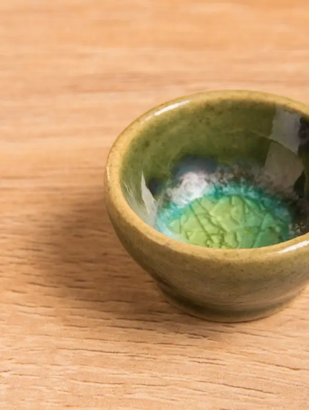 Соусник керамика, цв. светло-зелёный, 3,5х3,5х1,5 см