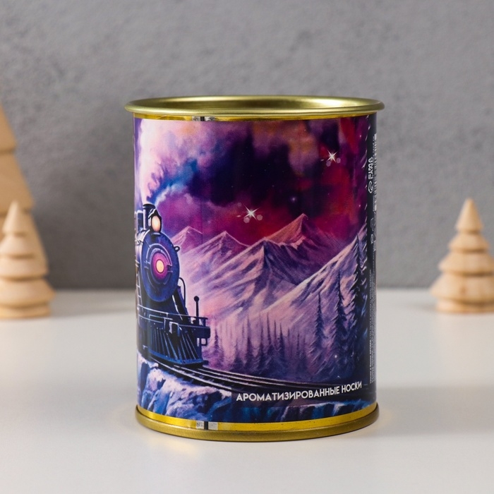 Подарочные носки в банке &laquo;На пути к успеху&raquo;, (внутри ароматизированные носки мужские, цвет чёрный), кола