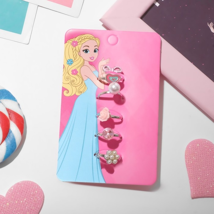 Набор детских колец &laquo;Выбражулька&raquo; любовь, форма МИКС, цветные