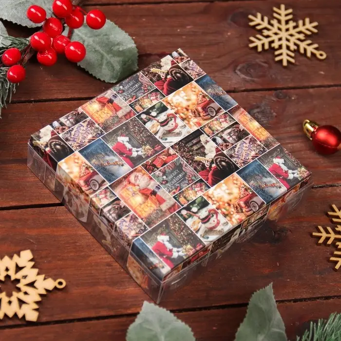 Коробка для печенья, кондитерская новогодняя упаковка, &laquo;Прекрасный вечер&raquo;, 12&times;12&times;3 см