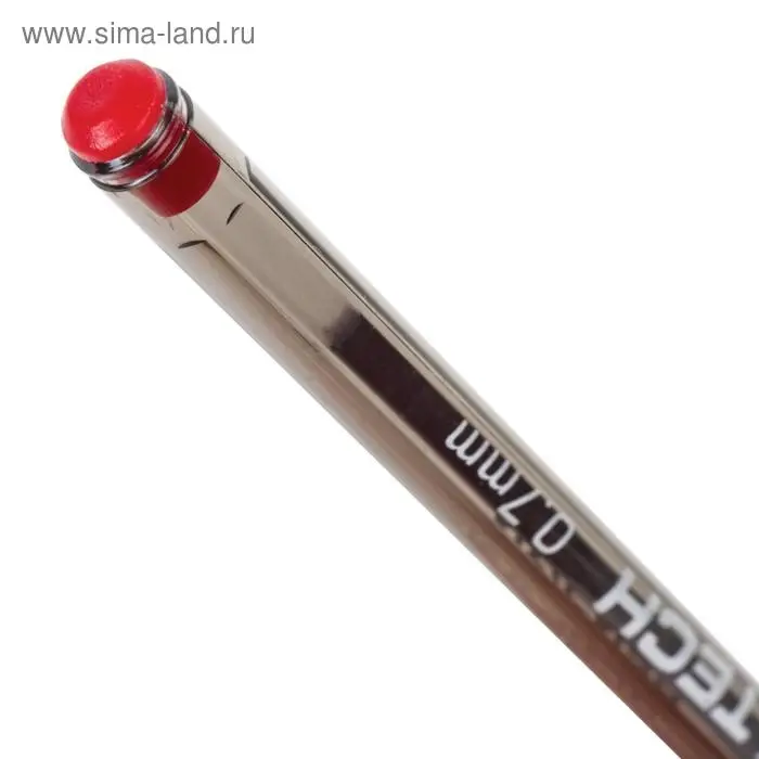 Ручка шариковая масляная Pensan My-Tech, узел-игла 0.7 мм, чернила красные