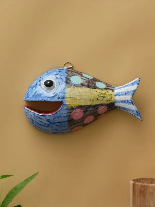 Панно "Рыба-хищник" дерево 20х12х4 см, цв. разноцветный