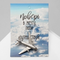 Брошь &laquo;Самолёт&raquo;, цвет серебро