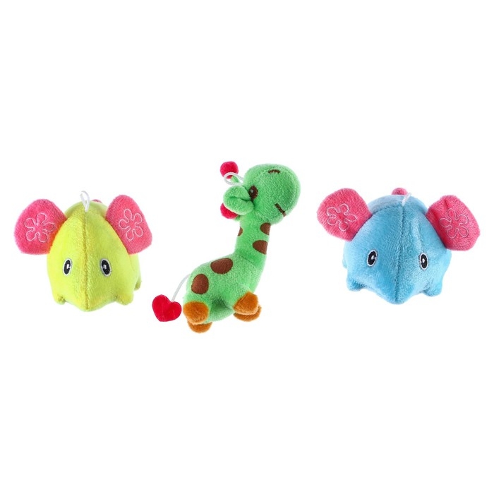 Дуга игровая мягкая на кроватку, коляску &laquo;Слоники&raquo;, 25-84 см, погремушки, 3 игрушки МИКС, Крошка Я