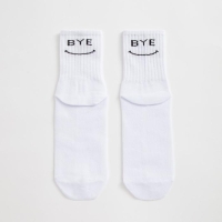 Носки мужские MINAKU «Hi-Bye», цвет белый, размер 40-41 (27 см) Носки мужские MINAKU «Hi-Bye», цвет белый, размер 40-41 (27 см)