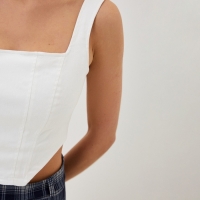 Топ женский джинсовый MIST: Denim р.48, белый Топ женский джинсовый MIST: Denim р.48, белый