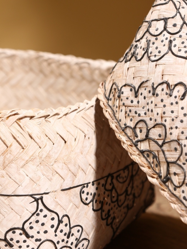 Корзинка плетеная "Бонтанг" бамбук 19х19х14 см, светлая