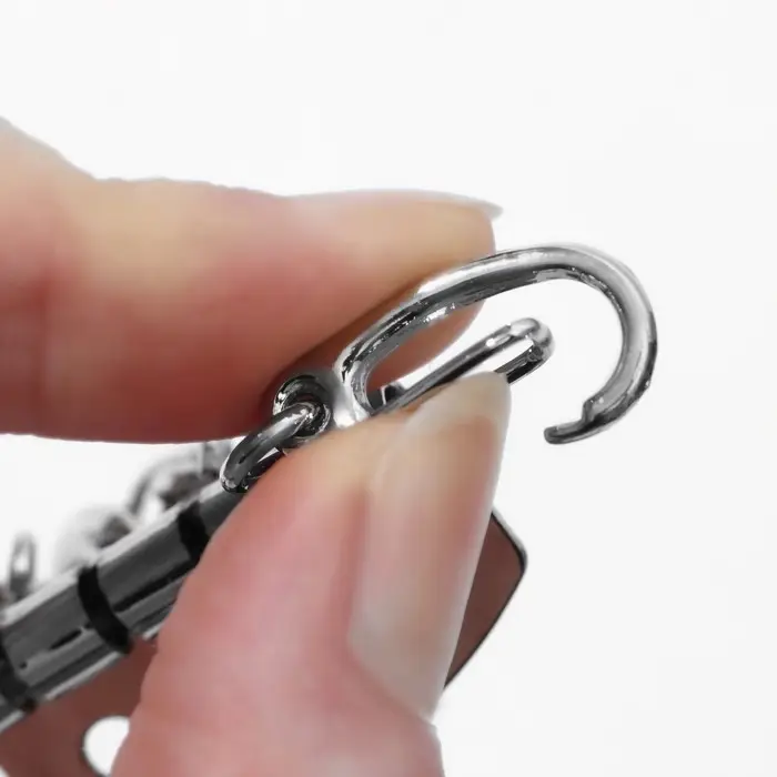 Основа для ключницы, 4 карабина, 34&times;50 мм, цвет серебряный