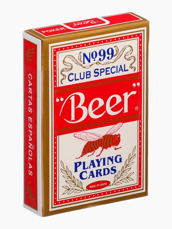 Карты игральные 54 шт Beer, карта 5.7 х 8.7 см, красная рубашка, 280 г