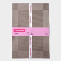 Салфетки сервировочные на стол Доляна &laquo;Шахматы&raquo;, 45&times;30 см, 4 шт, цвет светло-коричневый