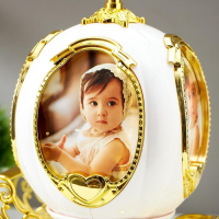 Фоторамка пластик 9х7,5 см музыка "Карета" белая с золотом 23х18х12,5 см