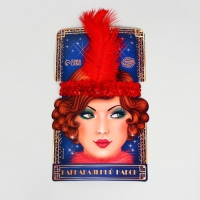 Повязка на голову с пером карнавальная, цвет красный Повязка на голову с пером карнавальная, цвет красный