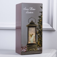 Светодиодная фигура &laquo;Фонарь с ангелом&raquo; 10 &times; 27 &times; 10 см, пластик, батарейки ААх3 (не в комплекте), USB, свечение тёплое белое