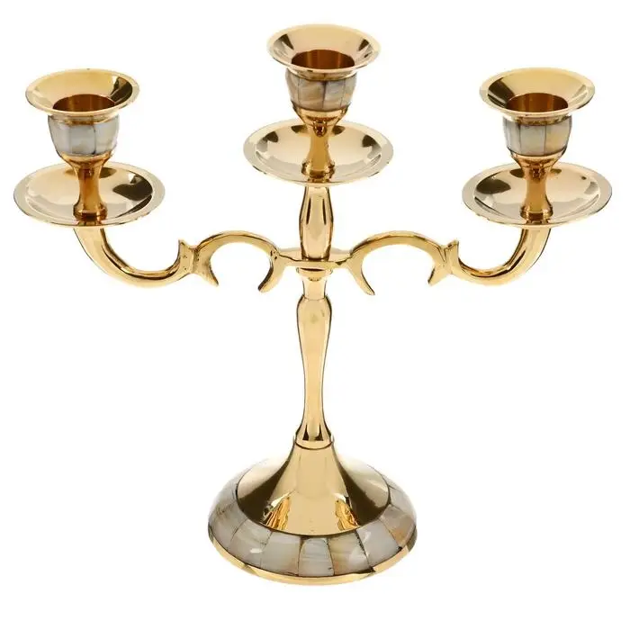 Подсвечник на 3 свечи, 21 см, перламутр