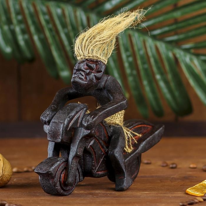 Сувенир &laquo;Абориген на байке&raquo;, 8&times;18&times;14 см, дерево