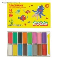 Пластилин 16 цветов 240 г "Каляка-Маляка", со стеком Пластилин 16 цветов 240 г "Каляка-Маляка", со стеком