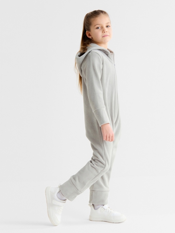 Комбинезон флисовый детский MINAKU: Fleece Soft, цвет серый, рост 128 см