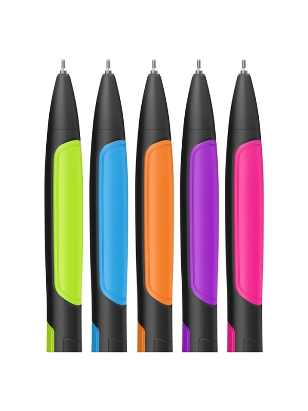 Ручка шариковая автоматическая, Berlingo ColorZone 2, 0.7 мм, синяя, МИКС