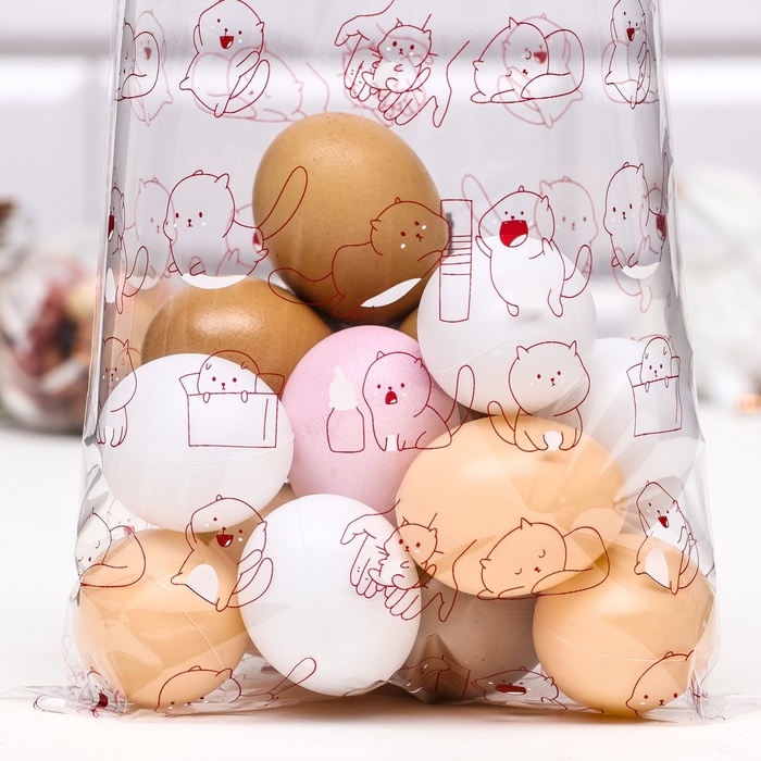 Пакет фасовочный БОПП, "Котики" 20*35 см набор 50 шт