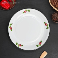 Блюдо эмалированное &laquo;Вишневый сад&raquo;, 4.5 л, d=40 см, цвет белый