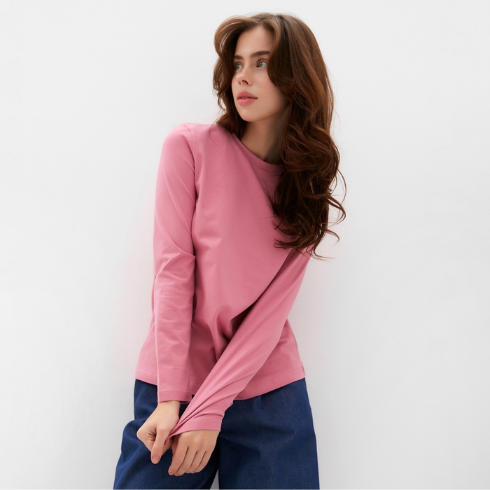 Лонгслив женский MINAKU: Basic line цвет лиловый, размер 42