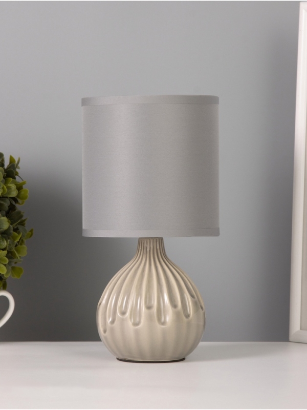 Лампа настольная "Капли" 40Вт Е14 серый 12х12х24см