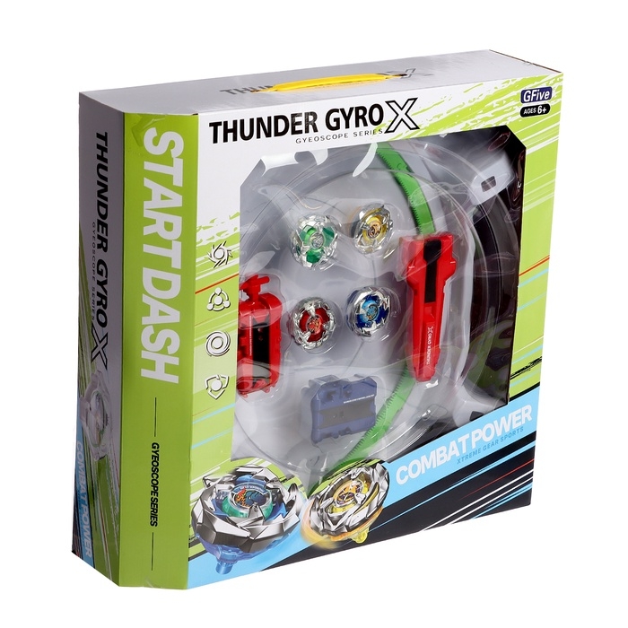 Набор боевых волчков «Gyro X», 4 волчка, с запуском и ареной, цвет МИКС Набор боевых волчков «Gyro X», 4 волчка, с запуском и ареной, цвет МИКС