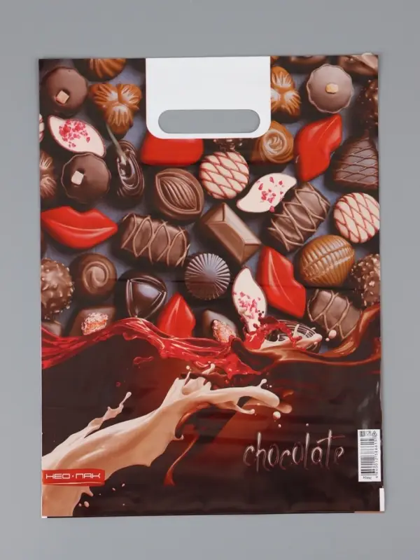 Пакет "Конфеты , полиэтиленовый с вырубной ручкой 30х40 см, 60 мкм