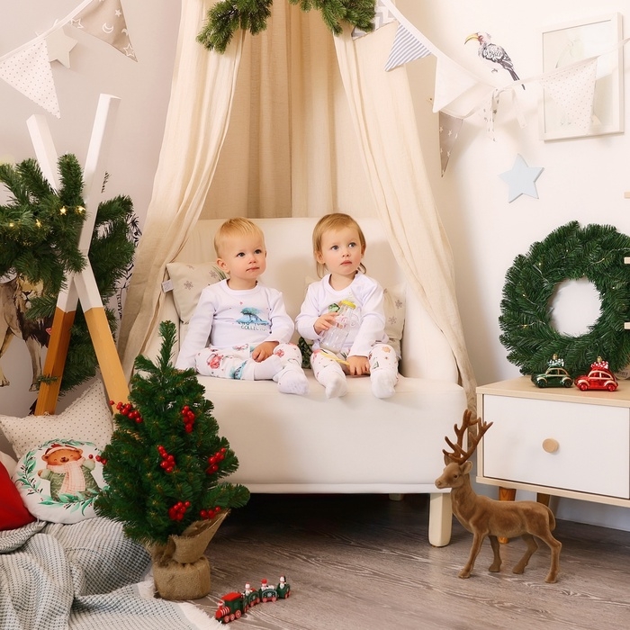 Пижама детская MINAKU Пижама детская MINAKU "Winter", цвет белый, рост 68-74 см