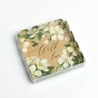 Коробка для печенья, кондитерская упаковка с пластиковой крышкой, &laquo;Пчёлка&raquo;, 13 х 13 х 3 см