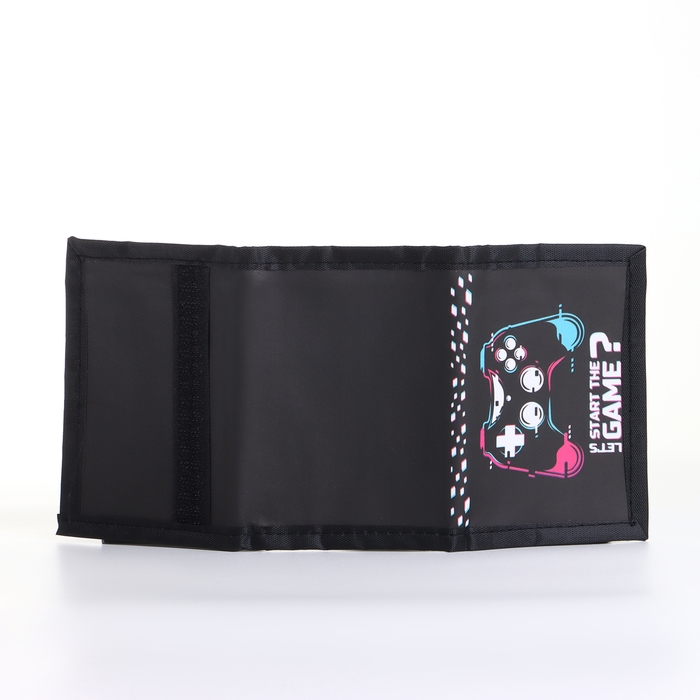 Кошелёк детский на липучке &laquo;Выбражулька&raquo;, цвет чёрный