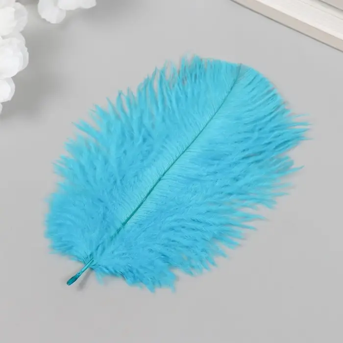 Перо декоративное страуса "Сапфир" h=15-20 см