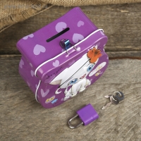 Копилка металл "Милый котёнок" МИКС 8,5х9х4,5 см